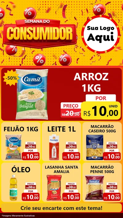 Modelo de Rede Social para Stories com o tema Semana do Consumidor para Supermercado
