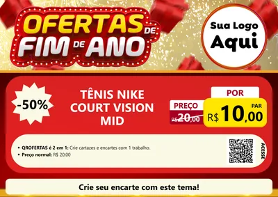 Modelo de Cartaz para Cartaz A4 Horizontal com o tema Ofertas de Fim de Ano para Calçados