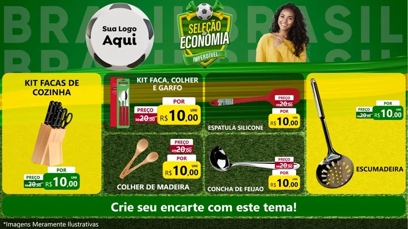 Modelo de TV para TV Horizontal com o tema Seleção de Economia - Copa para Utilidades Domésticas
