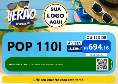 Modelo de Cartaz para Cartaz A4 Horizontal com o tema Verão de Ofertas para Concessionaria de Motos
