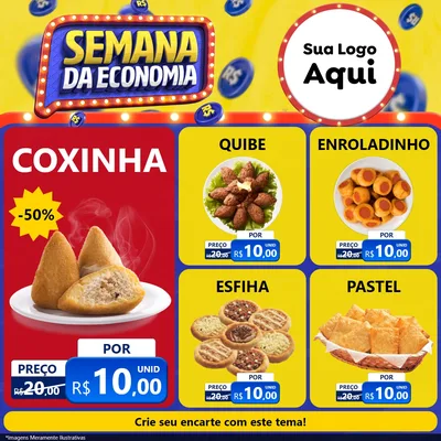 Modelo de Rede Social para Feed Facebook com o tema Semana da Economia para Salgadaria