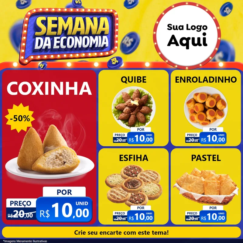 Modelo de Rede Social para Feed Facebook com o tema Semana da Economia para Salgadaria