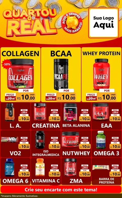 Modelo de Encarte para Encarte Grande com o tema Quartou do Real para Suplementos alimentares