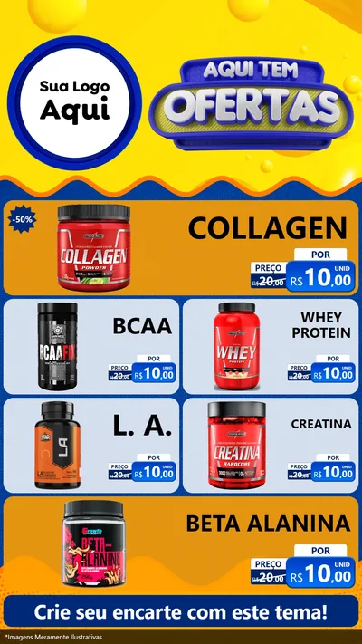 Modelo de TV para TV Vertical com o tema Aqui Tem Ofertas para Suplementos alimentares