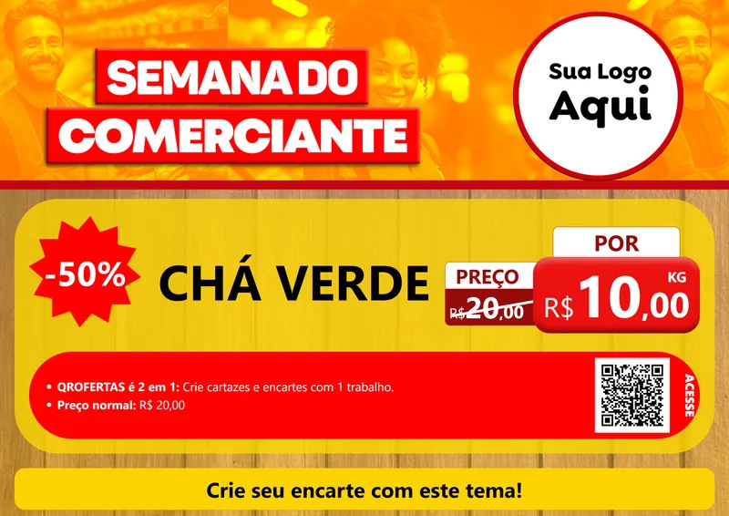 Modelo de Cartaz para Cartaz A4 Horizontal com o tema Semana do Comerciante para Produtos Naturais
