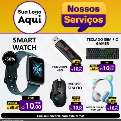 Modelo de Rede Social para Feed Facebook com o tema Nossos Serviços para Informática
