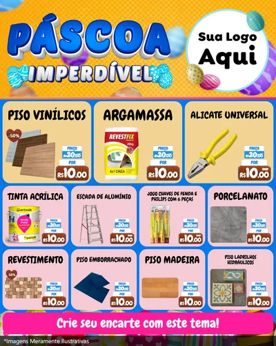 Modelo de Rede Social para Feed Instagram com o tema Páscoa Imperdível para Material para Construção