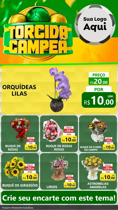 Modelo de Rede Social para Stories com o tema Torcida Campeã - Copa para Floricultura e jardim