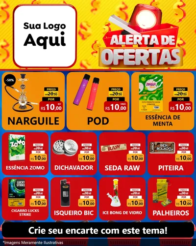 Modelo de Rede Social para Feed Instagram com o tema Alerta de Ofertas para Tabacaria