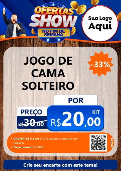 Modelo de Cartaz para Cartaz A4 Vertical com o tema Ofertas Show No Fim De Semana para Cama, Mesa e Banho