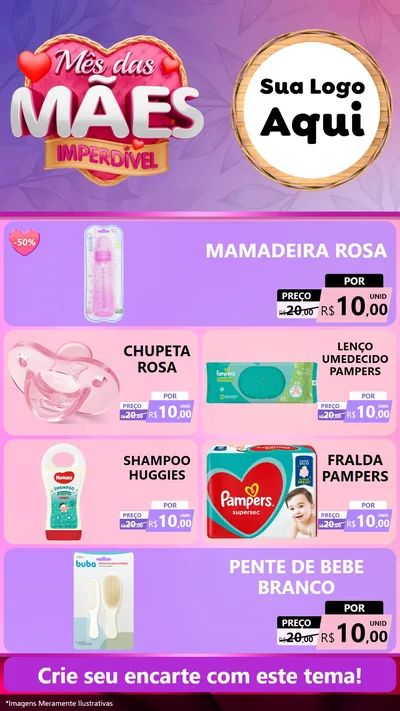 Modelo de TV para TV Vertical com o tema Mês das Mães Imperdível para Bebês
