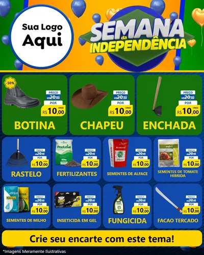 Modelo de Rede Social para Feed Instagram com o tema Semana da Independência para Agropecuária