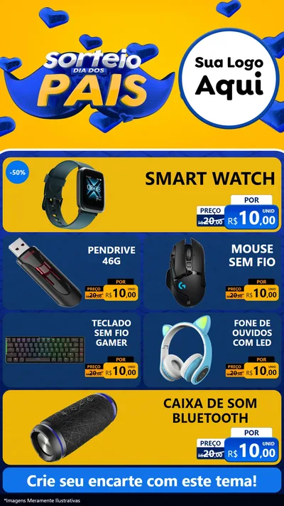 Modelo de TV para TV Vertical com o tema Sorteio Dia dos Pais para Informática