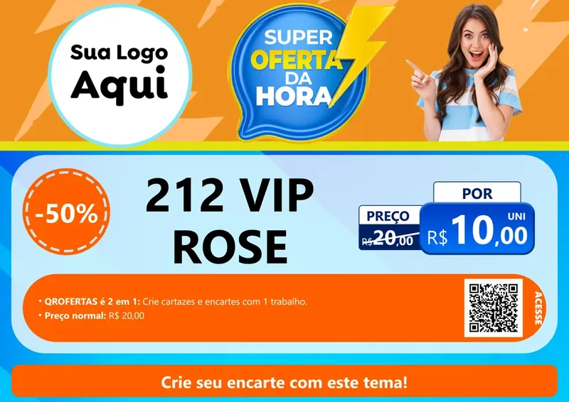 Modelo de Cartaz para Cartaz A4 Horizontal com o tema Super Oferta da Hora para Perfumes