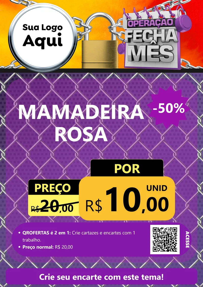 Modelo de Cartaz para Cartaz A4 Vertical com o tema Operação Fecha Mês para Bebês