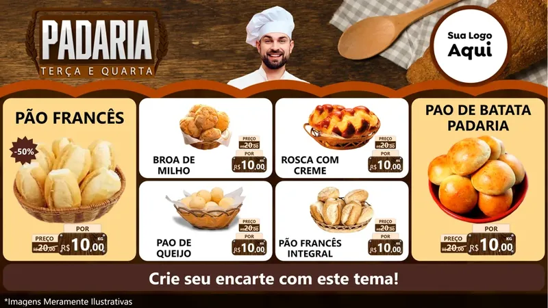 Modelo de TV para TV Horizontal com o tema Terça e Quarta Da Padaria para Padaria