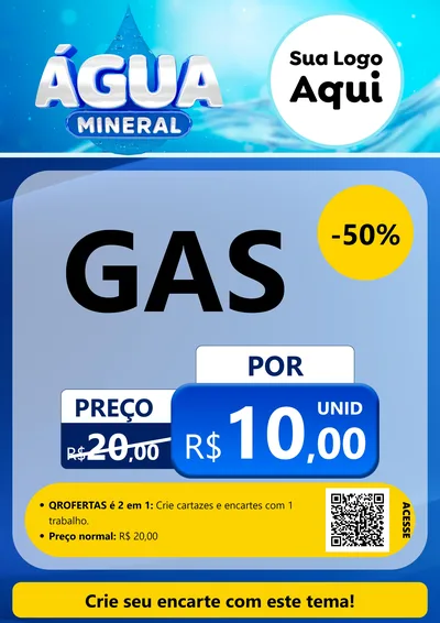 Modelo de Cartaz para Cartaz A4 Vertical com o tema Água Mineral para Água e gás
