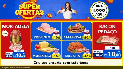 Modelo de TV para TV Horizontal com o tema Super Ofertas para Frios e Laticínios