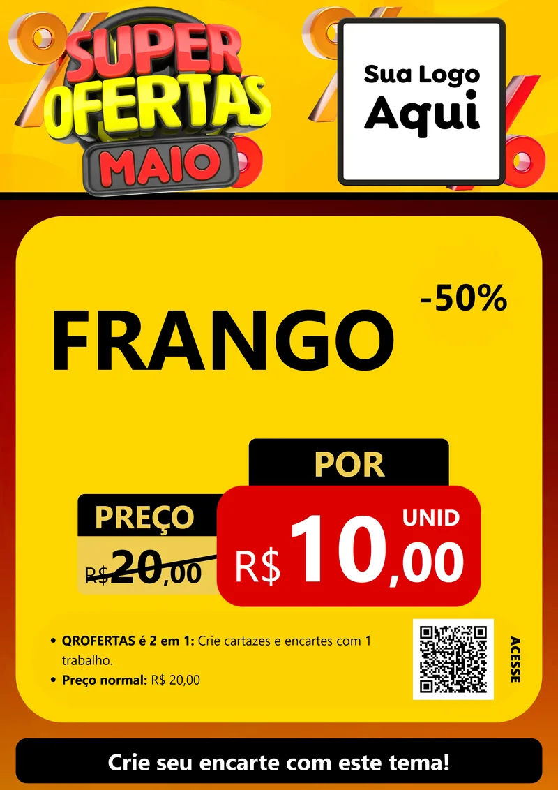 Modelo de Cartaz para Cartaz A4 Vertical com o tema Super Ofertas Maio para Assados