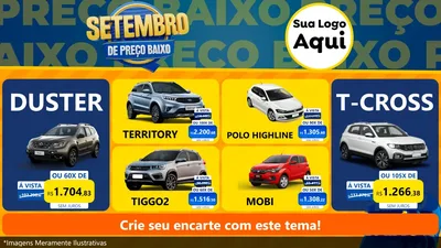 Modelo de TV para TV Horizontal com o tema Setembro De Preço Baixo para Concessionaria de Carros