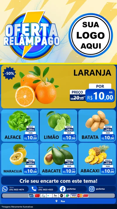 Modelo de Rede Social para Stories com o tema Oferta Relâmpago para Hortifrúti