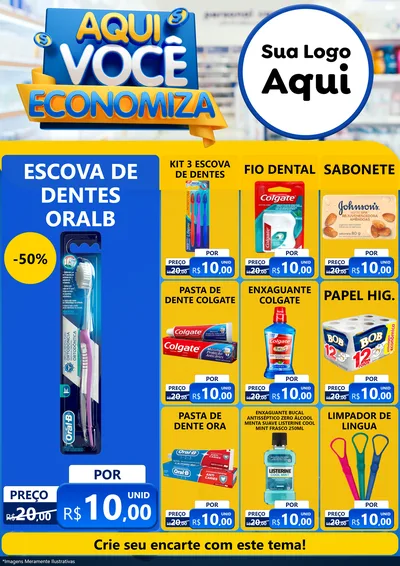 Modelo de Encarte para Encarte A4 Vertical com o tema Aqui Você Economiza para Higiene Pessoal