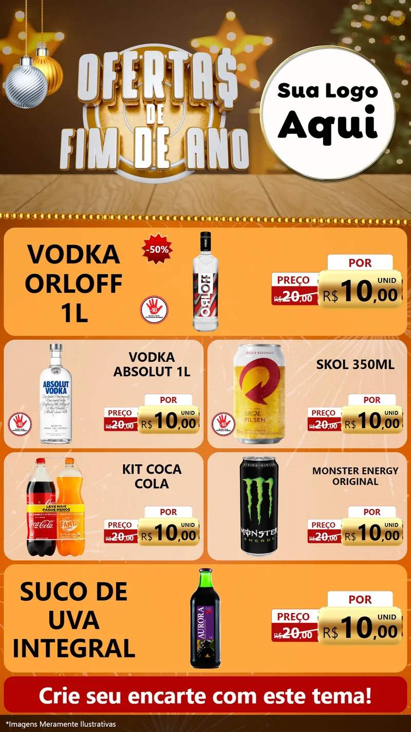 Modelo de TV para TV Vertical com o tema Ofertas de Fim de Ano para Distribuidora de bebidas