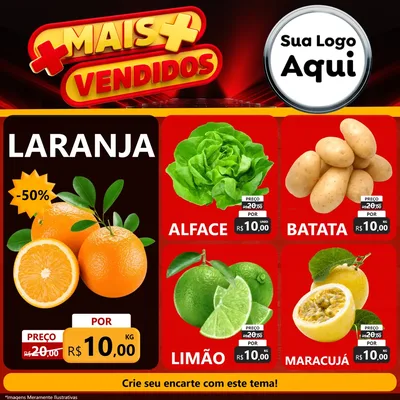 Modelo de Rede Social para Feed Facebook com o tema Mais Vendidos para Hortifrúti