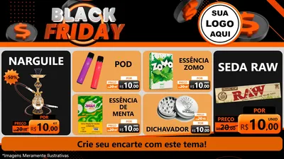Modelo de TV para TV Horizontal com o tema Black Friday para Tabacaria