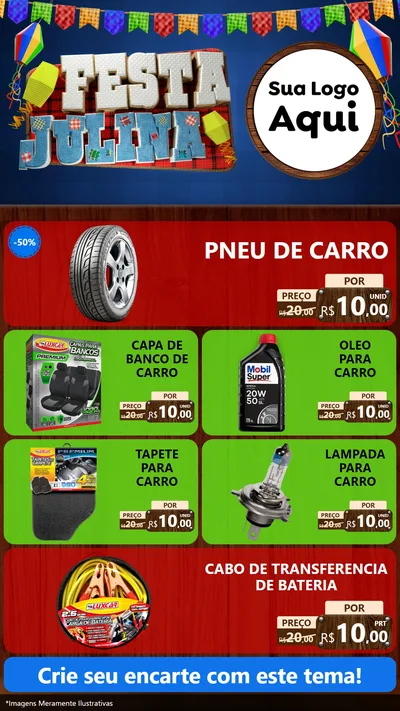 Modelo de TV para TV Vertical com o tema Festa Julina para Auto peças