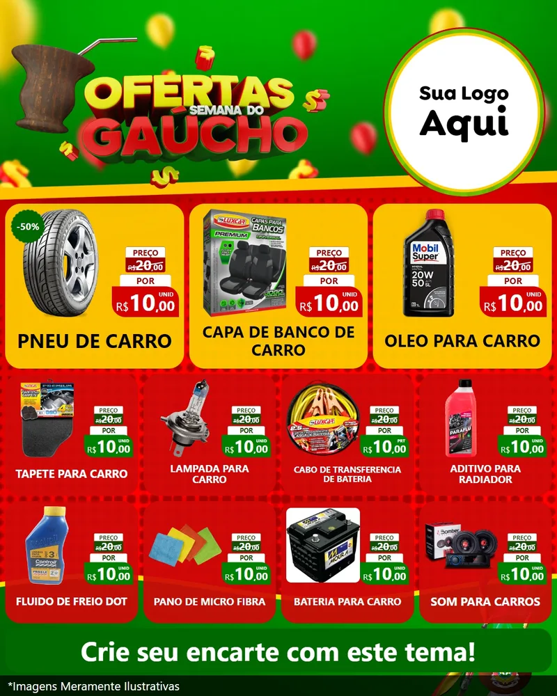 Modelo de Rede Social para Feed Instagram com o tema Ofertas Semana Do Gaúcho para Auto peças