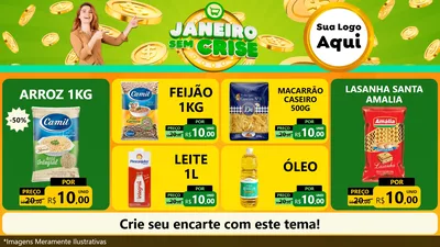 Modelo de TV para TV Horizontal com o tema Janeiro Sem Crise para Supermercado