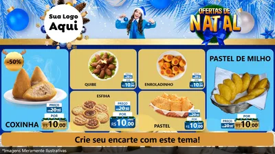 Modelo de TV para TV Horizontal com o tema Ofertas de Natal para Salgadaria