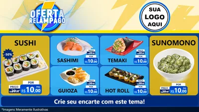 Modelo de TV para TV Horizontal com o tema Oferta Relâmpago para Comida japonesa