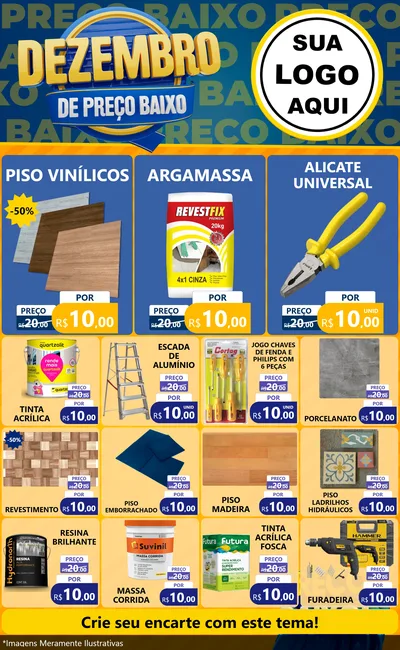Modelo de Encarte para Encarte Grande com o tema Dezembro de Preço Baixo para Material para Construção