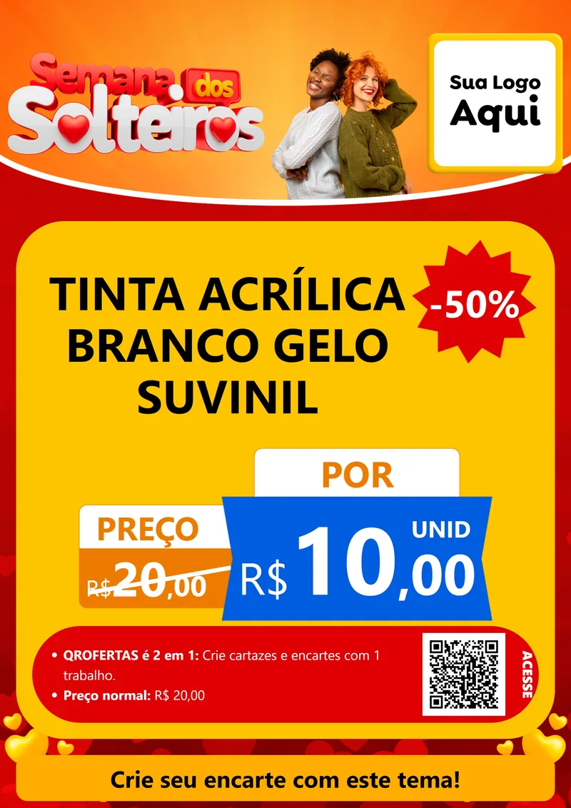 Modelo de Cartaz para Cartaz A4 Vertical com o tema Semana dos Solteiros para Tintas e Ferramentas