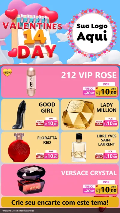 Modelo de TV para TV Vertical com o tema Valentine's Day para Perfumes