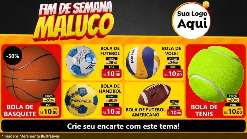 Modelo de TV para TV Horizontal com o tema Final de Semana Maluco para Artigos Esportivos