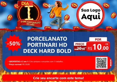 Modelo de Cartaz para Cartaz A4 Horizontal com o tema Dia I - O Dia Mais Barato Do Mês para Pisos e revestimentos