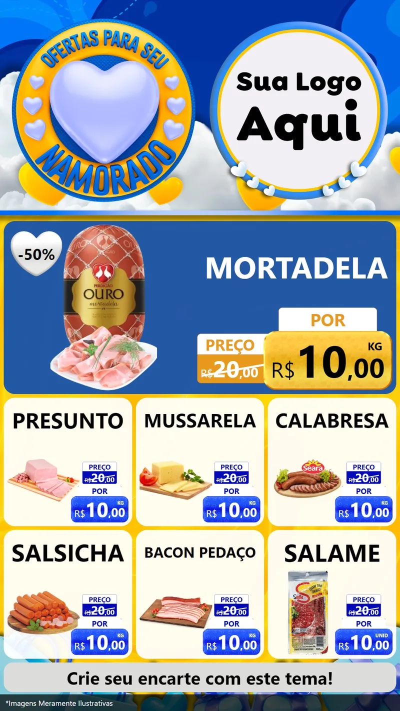 Modelo de Rede Social para Stories com o tema Ofertas Para Seu Namorado para Frios e Laticínios