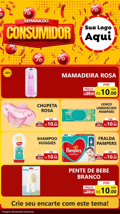 Modelo de TV para TV Vertical com o tema Semana do Consumidor para Bebês