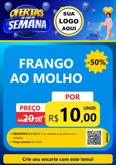 Modelo de Cartaz para Cartaz A4 Vertical com o tema Ofertas de Fim de Semana para Restaurante