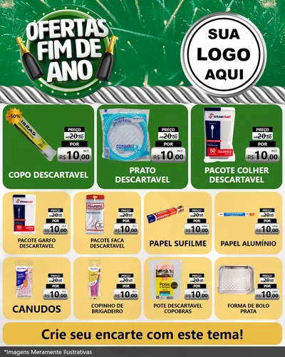 Modelo de Rede Social para Feed Instagram com o tema Ofertas Fim de Ano para Embalagens
