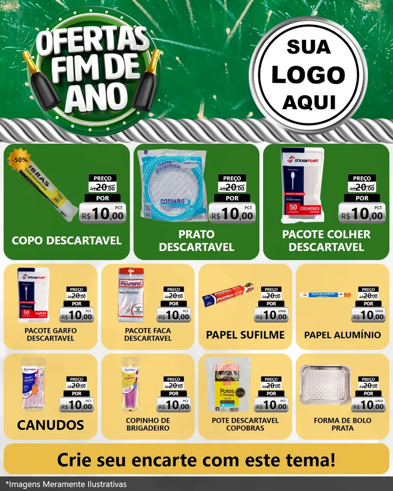 Modelo de Rede Social para Feed Instagram com o tema Ofertas Fim de Ano para Embalagens