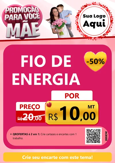 Modelo de Cartaz para Cartaz A4 Vertical com o tema Promoção Para Você Mãe para Materiais Elétricos