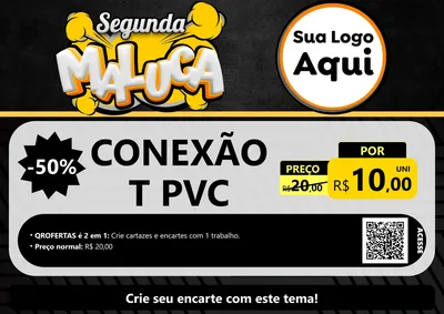 Modelo de Cartaz para Cartaz A4 Horizontal com o tema Segunda Maluca para Tubos e conexões