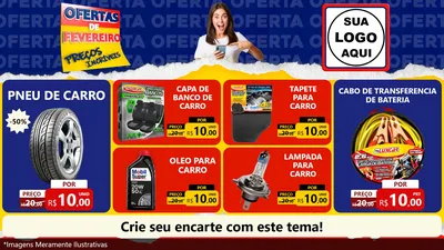 Modelo de TV para TV Horizontal com o tema Ofertas de Fevereiro - Preços Incríveis para Auto peças