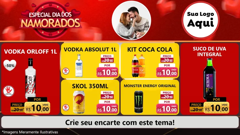 Modelo de TV para TV Horizontal com o tema Especial Dia Dos Namorados para Distribuidora de bebidas