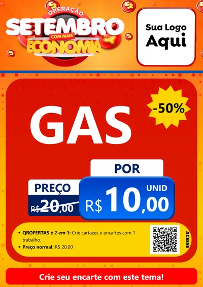 Modelo de Cartaz para Cartaz A4 Vertical com o tema Operação Setembro Com Muita Economia para Água e gás