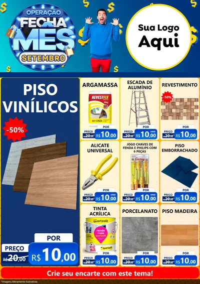 Modelo de Encarte para Encarte A4 Vertical com o tema Operação Fecha Mês Setembro para Material para Construção